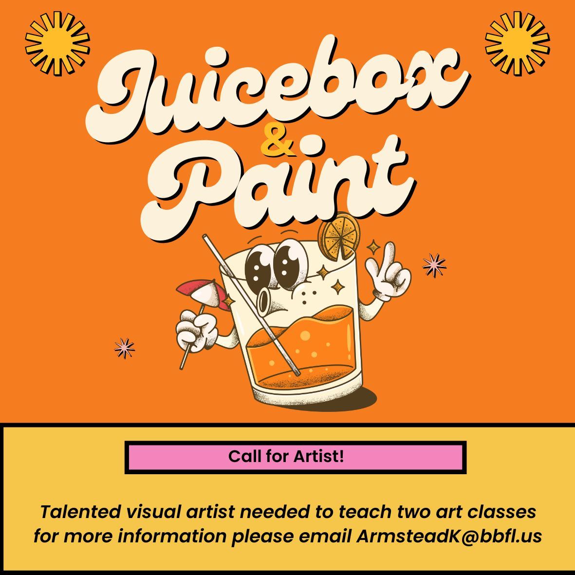 Orange And Yellow Illustration Sticker Product Fresh Juice