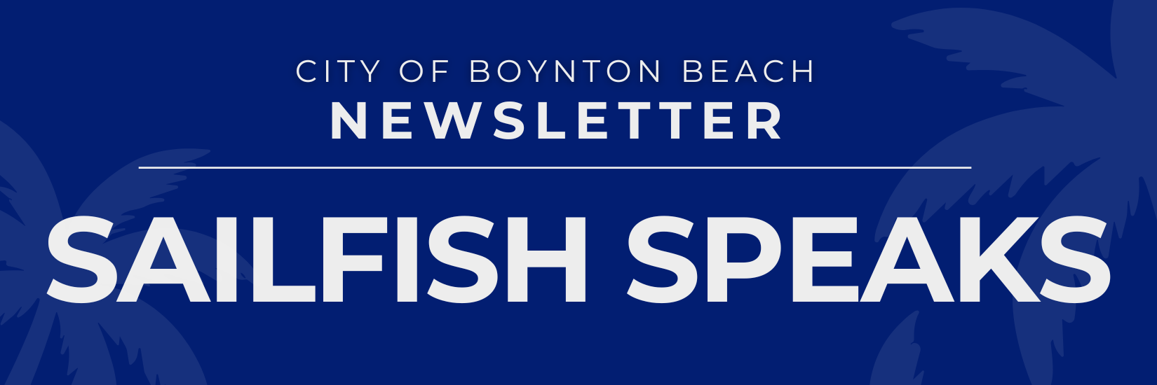 Newsletter Graphic  Reads out sailfish speaks